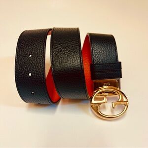 Gucci Black and Gold Women's Belt